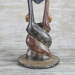 Cedar wood accent table, 'Good Twist' - Rustic Cedar Wood Accent Table from Ghana