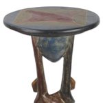 Cedar wood accent table, 'Good Twist' - Rustic Cedar Wood Accent Table from Ghana
