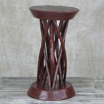 Wood accent table, Red Wood