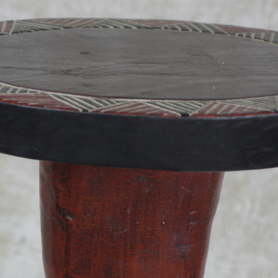 Wood accent table, 'Supporting Sankofa' - Cedar Wood Sankofa Accent Table from Ghana