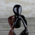 Escultura de madera de ébano, 'Hombre pensativo' - Escultura de madera de ébano tallada a mano de Ghana