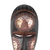 Afrikanische Holzmaske - Afrikanische Wandmaske aus schwarzem Sese-Holz und Aluminium aus Ghana