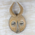 African wood mask, 'Yellow Gazelle' - Yellow Sese Wood African Mask with Horns from Ghana (image 2) thumbail