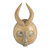 African wood mask, 'Yellow Gazelle' - Yellow Sese Wood African Mask with Horns from Ghana (image 2a) thumbail