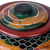 Dekorativer Krug aus Holz, 'Colors of Home - Handgefertigter dekorativer Holzkrug in Rot, Grün, Gelb mit Deckel