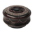 Wood decorative jar, 'Night Walk' - Dark Brown Flower Motif Decorative Wood Jar with Lid