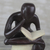 Wood sculpture, 'Thoughtful Reader' - Sese Wood Sculpture of a Reading Person from Ghana (image 2c) thumbail