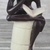 Wood sculpture, 'Thoughtful Reader' - Sese Wood Sculpture of a Reading Person from Ghana (image 2e) thumbail