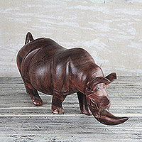 Wood sculpture, Rich Rhino