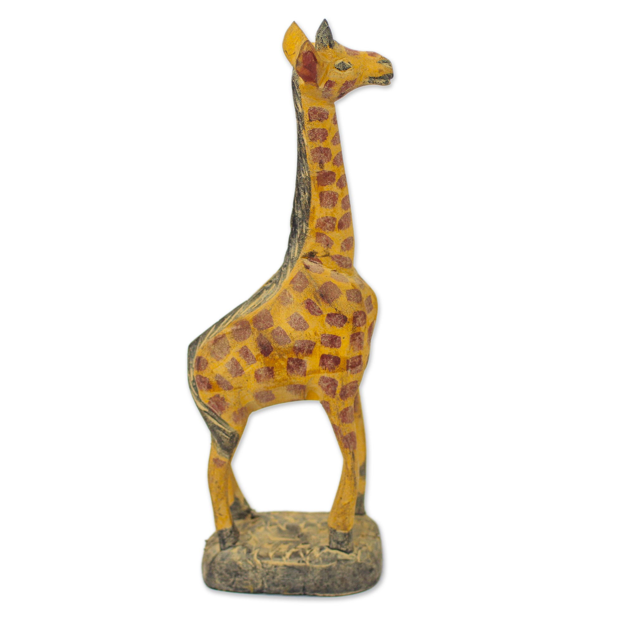 Hand-Carved Sese Wood Giraffe Sculpture from Ghana - Tall Giraffe | NOVICA