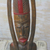 Afrikanische Holzmaske – Braun mit rotem Akzent, längliche Gesichts-Holzmaske