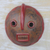 Afrikanische Holzmaske, 'Foresee' - Runde Wandmaske aus braunem und rotem afrikanischem Holz aus Ghana