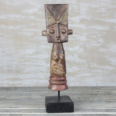 Escultura de madera - Escultura de muñeca Fante de madera de Sese hecha a mano de Ghana