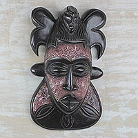 African wood mask, Bold King