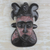 African wood mask, 'Bold King' - Sese Wood and Aluminum African Mask from Ghana (image 2) thumbail
