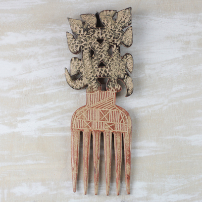 Wood decorative comb, Rustic Funtumfumfu