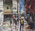 'Street Walk' - Signed Impressionist Cityscape Painting from Ghana