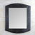 Leather wall mirror, 'Embossed Africa' - Handcrafted Leather Wall Mirror in Black from Ghana thumbail