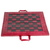 Leather travel chess set, 'Strategic Mind' - Leather Travel Chess Set in Red and Brown from Ghana