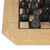 Leather chess set, 'Regal Battle' - Leather Chess Set in Beige and Black from Ghana