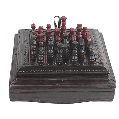 Ajedrez de cuero - Juego de ajedrez de cuero hecho a mano con caja de Ghana