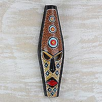 Máscara de madera africana - Máscara africana tallada y pintada a mano de Ghana