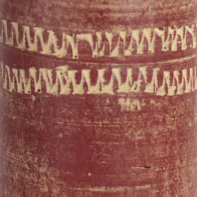 Ceramic vase, 'Straight Dede' (10 inch) - Cylindrical Ceramic Vase in Red from Ghana (10 inch)