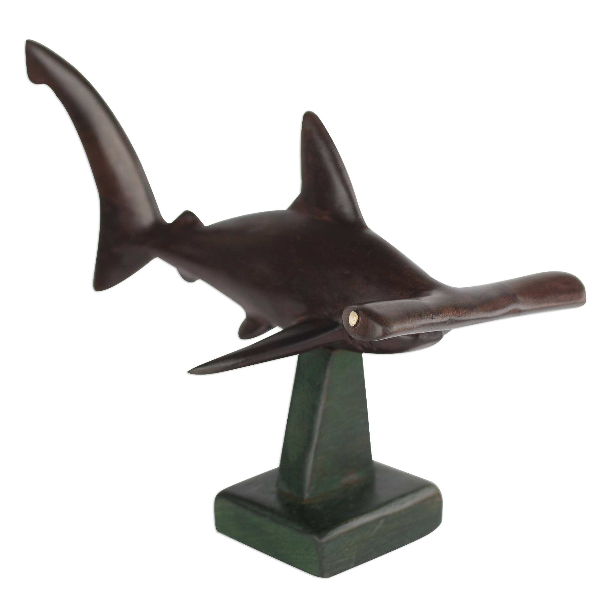 Ebony Wood Hammerhead Shark Sculpture from Ghana - Hammerhead Shark ...