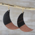 Ebony wood dangle earrings, 'Moon in Shadow' - Handcrafted Ebony Wood Crescent Moon Dangle Earrings (image 2) thumbail
