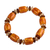 Recycled plastic beaded stretch bracelet, 'Sisterly Love' - Recycled Plastic Beaded Stretch Bracelet in Orange