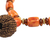 Recycled plastic beaded pendant necklace, 'Sisterly Love' - Recycled Plastic Beaded Pendant Necklace in Orange