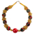 Recycled plastic beaded necklace, 'Lady in Red' - Recycled Plastic and Cotton Beaded Necklace in Red