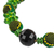 Recycled plastic beaded necklace, 'Green Goodness' - Recycled Plastic and Cotton Beaded Necklace in Green
