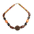 Recycled plastic beaded pendant necklace, 'Anytime Beauty' - Recycled Plastic Beaded Pendant Necklace in Brown from Ghana