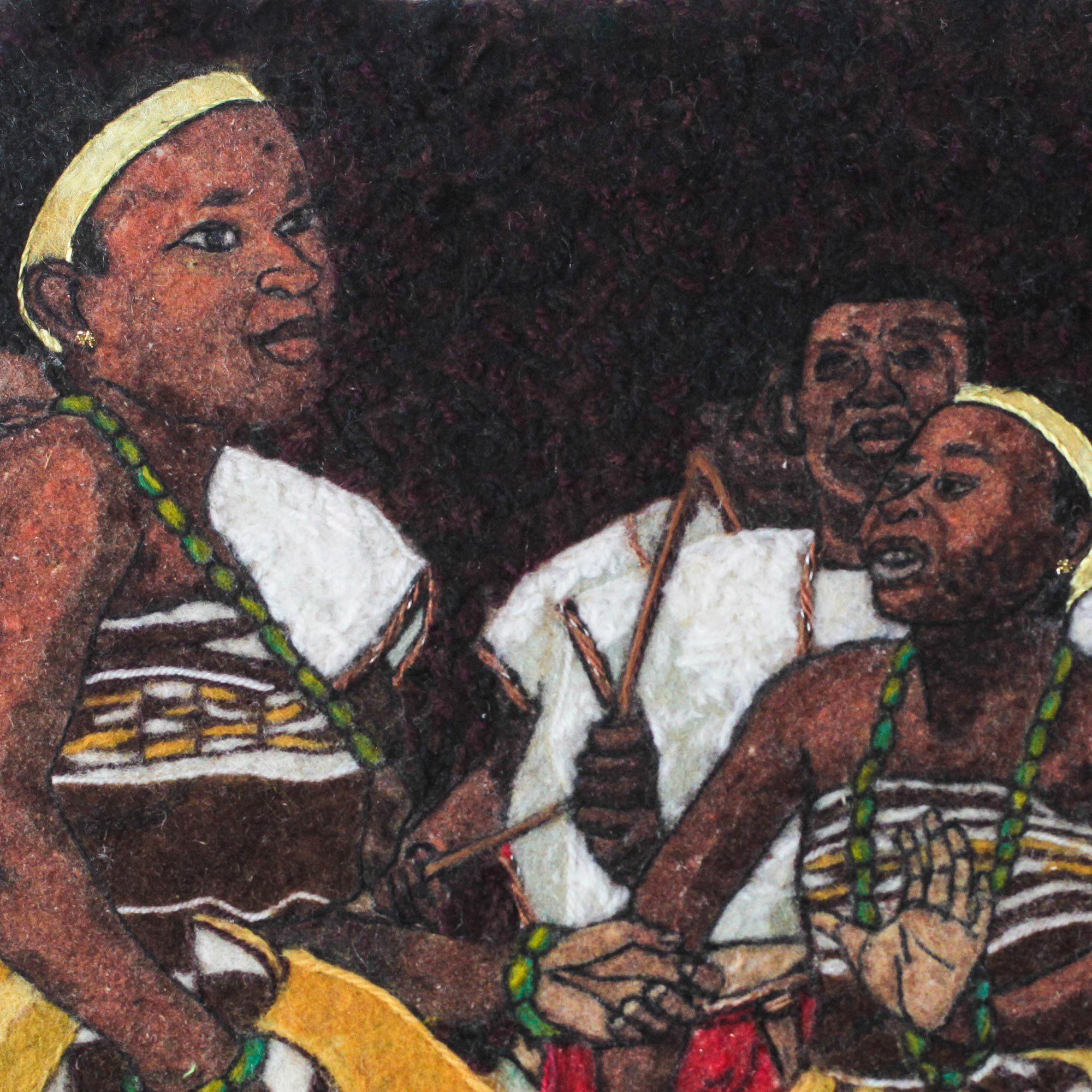 DanceThemed Cotton Wall Art from Ghana Rhythm of Africa NOVICA