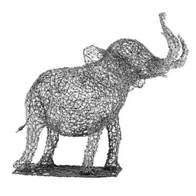 Steel Wire Elephant Sculpture Crafted in Ghana
