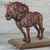 Copper sculpture, 'Pacing Lion' - Copper Wire Lion Sculpture Crafted in Ghana