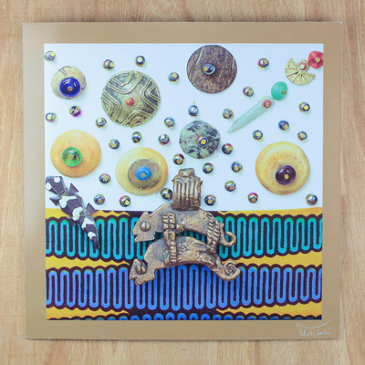 Photograph, 'Universe with Seven Suns' - Photograph of a Collage on Plastic from Ghana