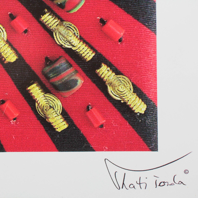 Photograph, 'The Chief is Present' - Signed Photograph of a Collage from Ghana