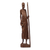 estatuilla de madera - Estatuilla de madera de caoba firmada de un hombre de Ghana