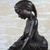 Ebony wood sculpture, 'Collecting Water' - Signed Ebony Wood Sculpture of a Woman Collecting Water (image 2c) thumbail