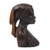 Ebony wood sculpture, 'Bust of a Native Woman II' - Signed Ebony Wood Sculpture of a Woman from Ghana thumbail
