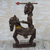 Wood sculpture, 'Horseback Warrior' - Brown and Cream Horseback Warrior Wood Sculpture from Ghana (image 2) thumbail