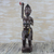 Escultura de madera - Escultura de madera de guerrero a caballo marrón y crema de Ghana