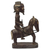 Holzskulptur - Braune und cremefarbene Holzskulptur „Mann rittlings auf einem Pferd“ aus Ghana