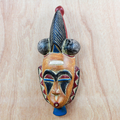African wood mask, Orange Dimna