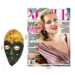 African wood mask, 'Adaoma Woman' - Hand-Carved Black and Yellow African Wood Mask from Ghana