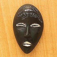 African wood mask, 'Green Nomsa'