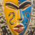 African wood mask, 'Dual Thandi' - Blue and Orange Wood African Mask from Ghana (image 2c) thumbail