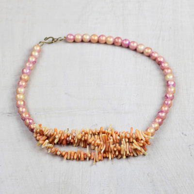 Recycled glass beaded necklace, Timeless Sheen